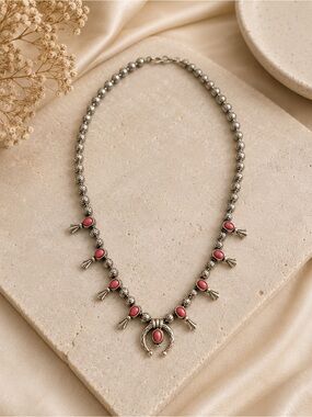 Silver-Tone Pink Stone Statement Necklace